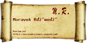 Moravek Rómeó névjegykártya